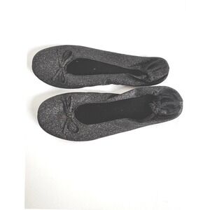 Silky Toes Ballet Flats Sparkle Slip‎ On Shoes Comfortable Black